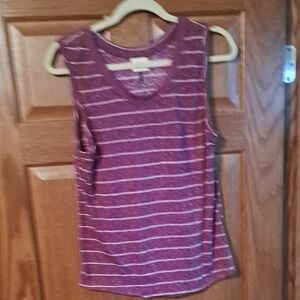 Women's Purple Striped Sleeveless Tank Top